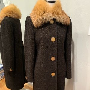 Cole Haan Collection Coat - size 4 - Wool and Fox Collar